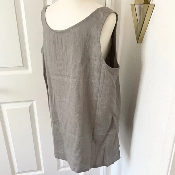 NEW Artful Home Go Lightly Maia A-Line 100% Linen Wide Gray Tank - Picture 7 of 9